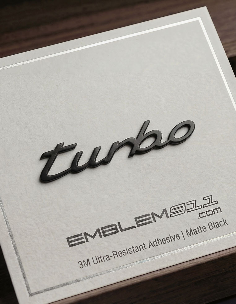 Lettering Turbo for Porsche new matte black