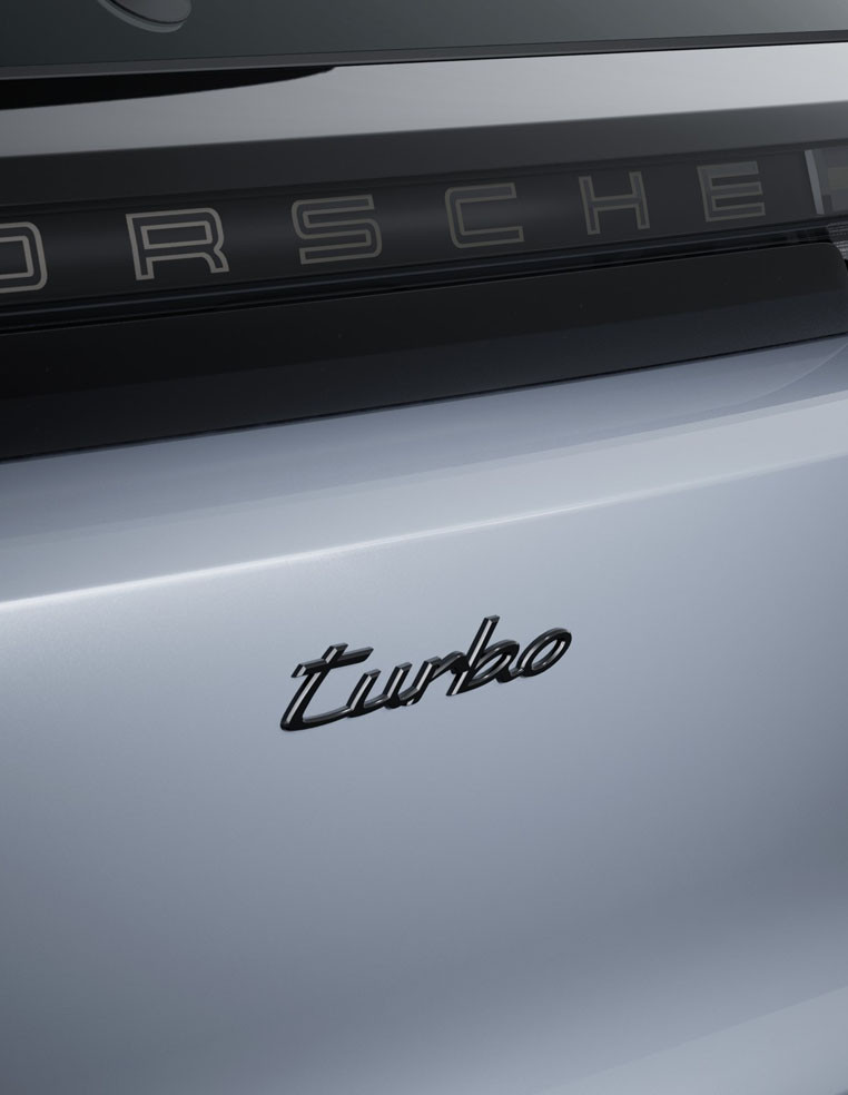 Lettering Turbo for Porsche Cayenne electric new glossy black