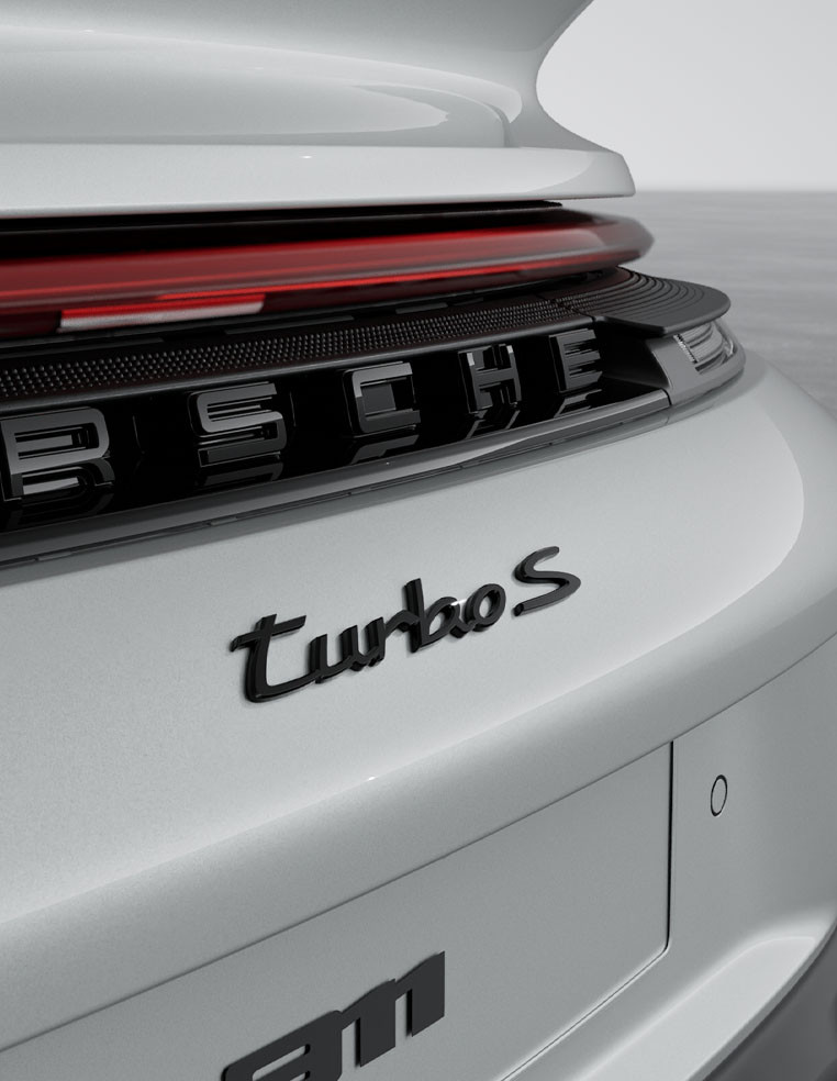 Lettering Turbo for Porsche 911 Turbo S new glossy black