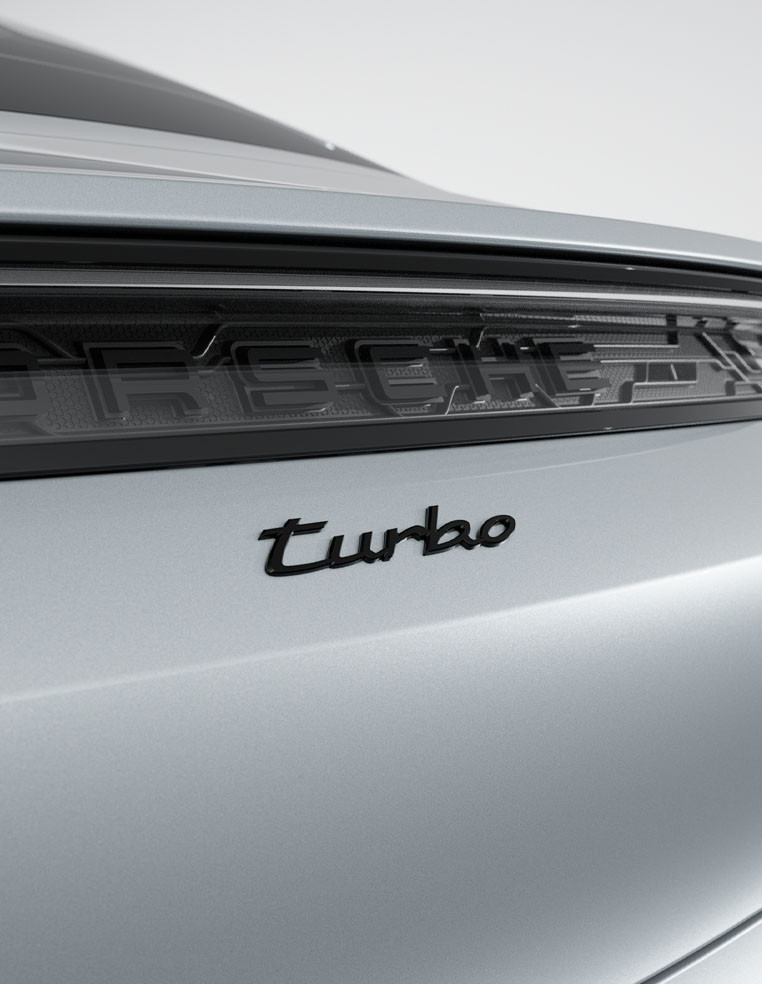 Lettering Turbo for Porsche Taycan new glossy black