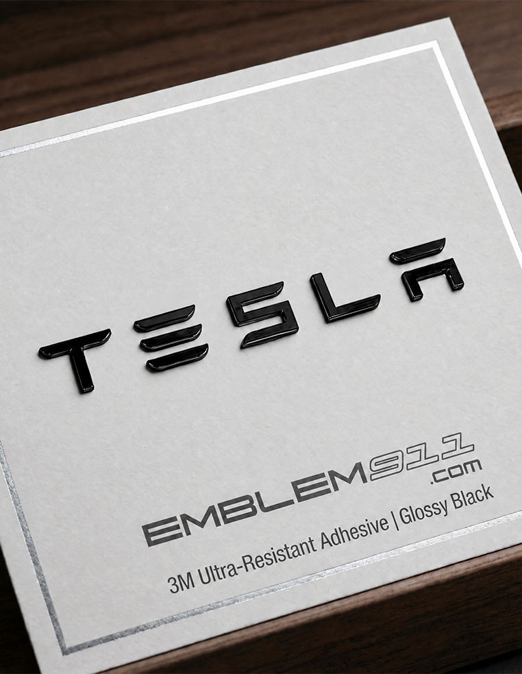 Lettrage Arrière TESLA noir brillant