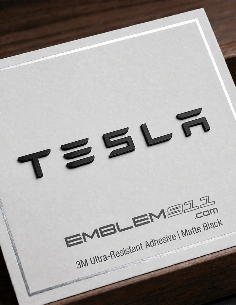 Lettrage Arrière TESLA noir mat
