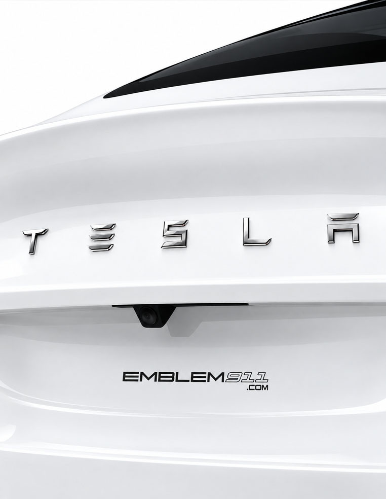 Tesla Rear Trunk Lettering Glossy Silver Model S, X, 3 & Y