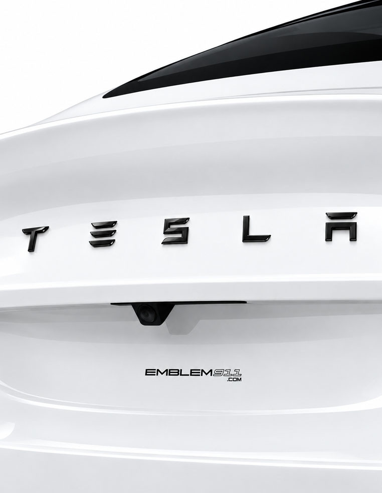 TESLA Lettering - Glossy Black 2