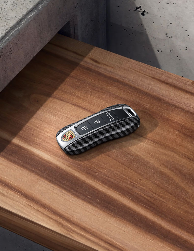Coque de clé en fibre de carbone porsche cayenne panamera