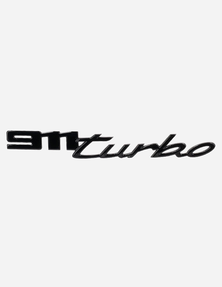 logo emblème porsche 911 Turbo 992 noir brillant 2