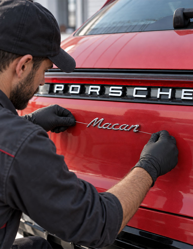 Kit de retrait d'emblèmes et lettrages automobiles